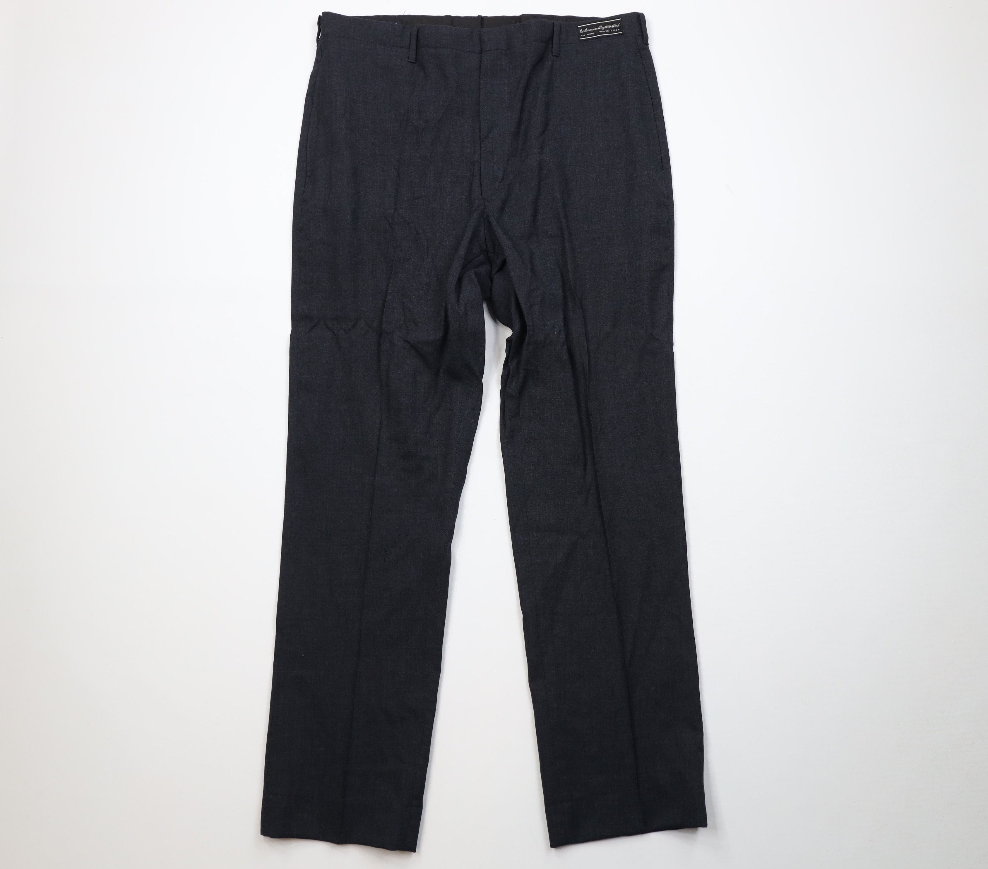 Vintage Vintage 60s Streetwear Knit Chino Pants Charcoal Gray USA Size US 36 / EU 52 - 1 Thumbnail