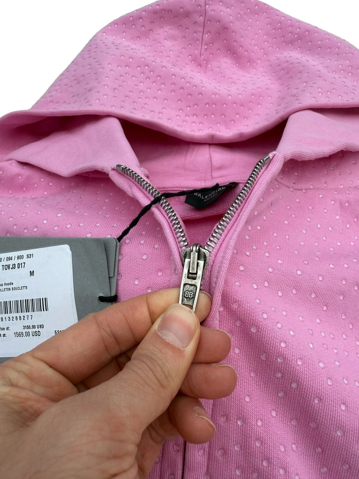 Balenciaga Balenciaga pink rhinestone zip up hoodie Size US M / EU 48-50 / 2 - 4 Thumbnail