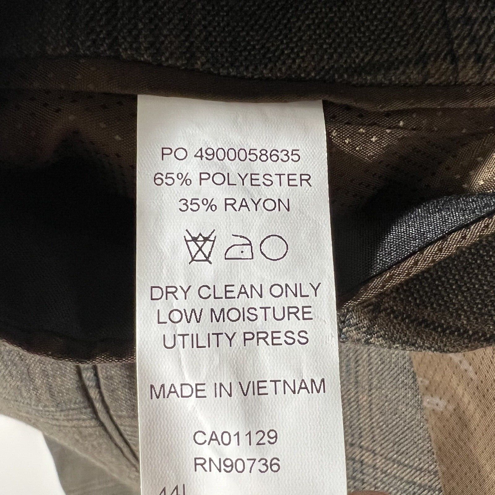 Michael Kors Michael Kors 44L Olive Green/Brown Windowpane Suit Jacket Size 44L - 7 Thumbnail