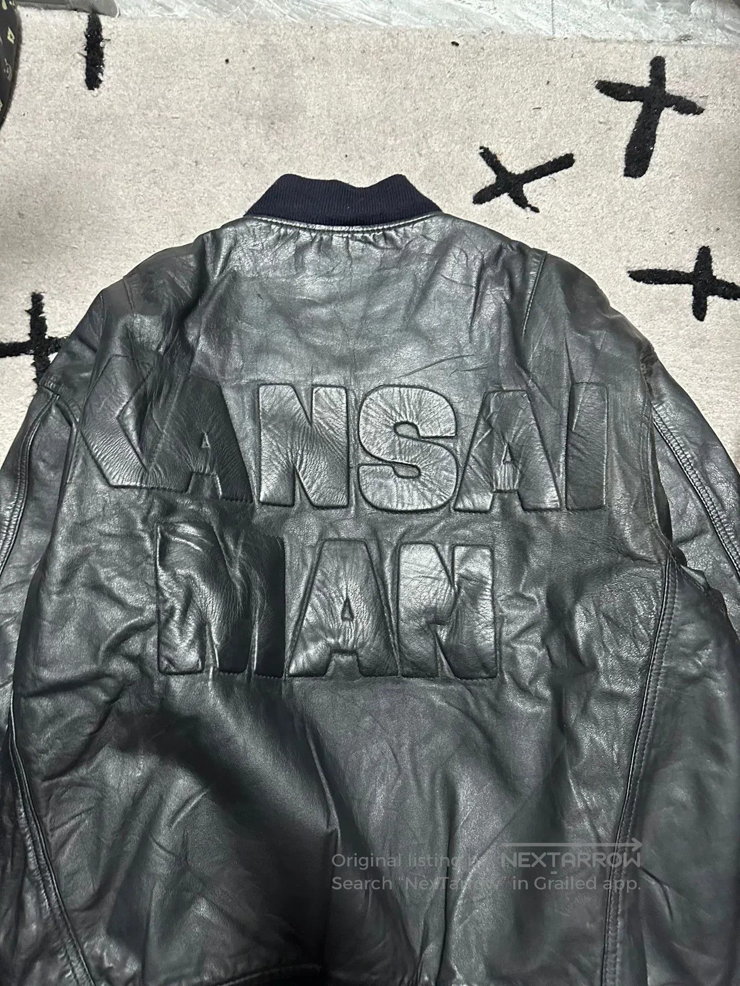 Japanese Brand Kansai Yamamoto 90s Leather Bomber Jacket. Size US L / EU 52-54 / 3 - 6 Thumbnail