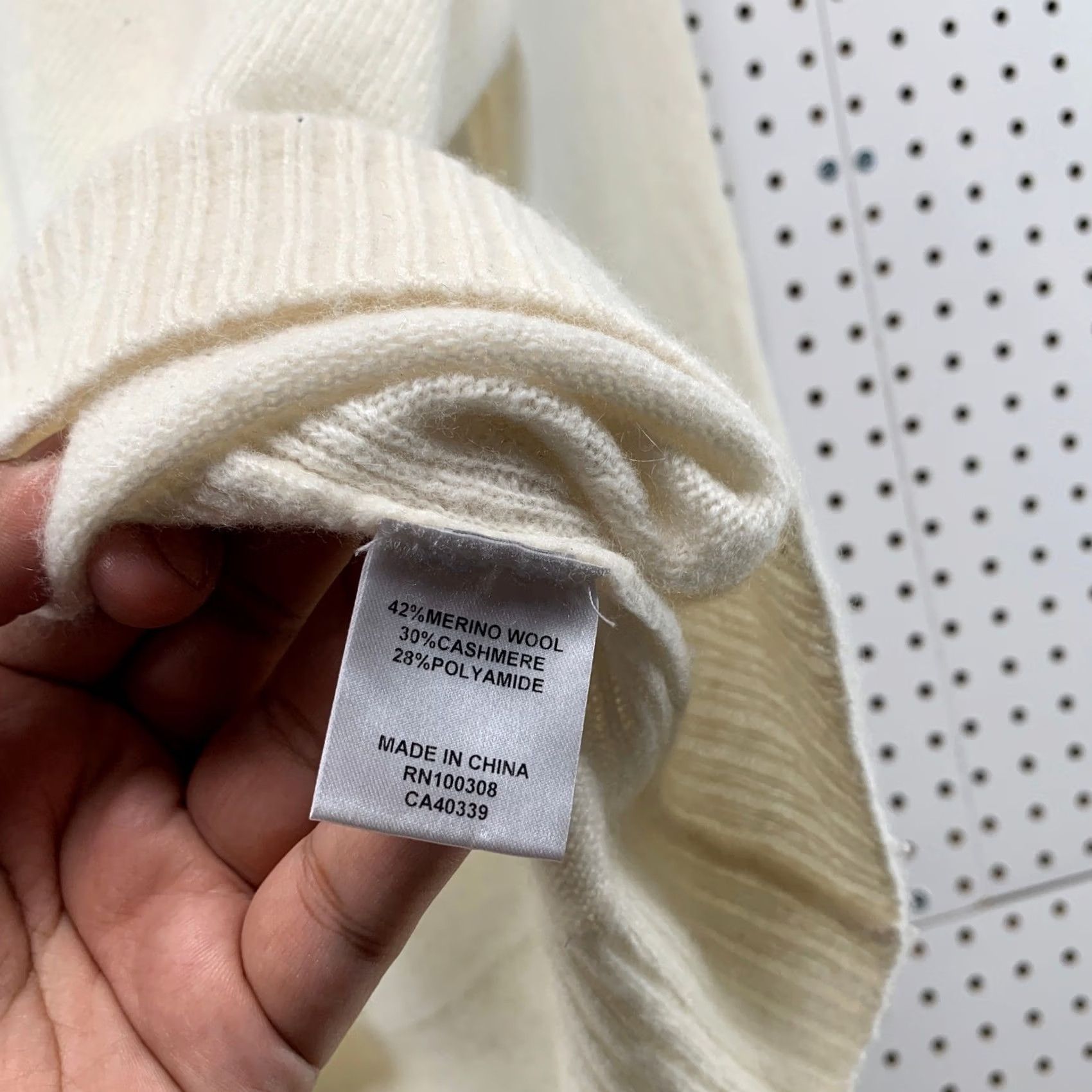 Peter Millar Peter Millar Sweater Womens XL Cream Merino Wool Cashmere Blend Mock Neck Raglan Size XL / US 12-14 / IT 48-50 - 4 Thumbnail
