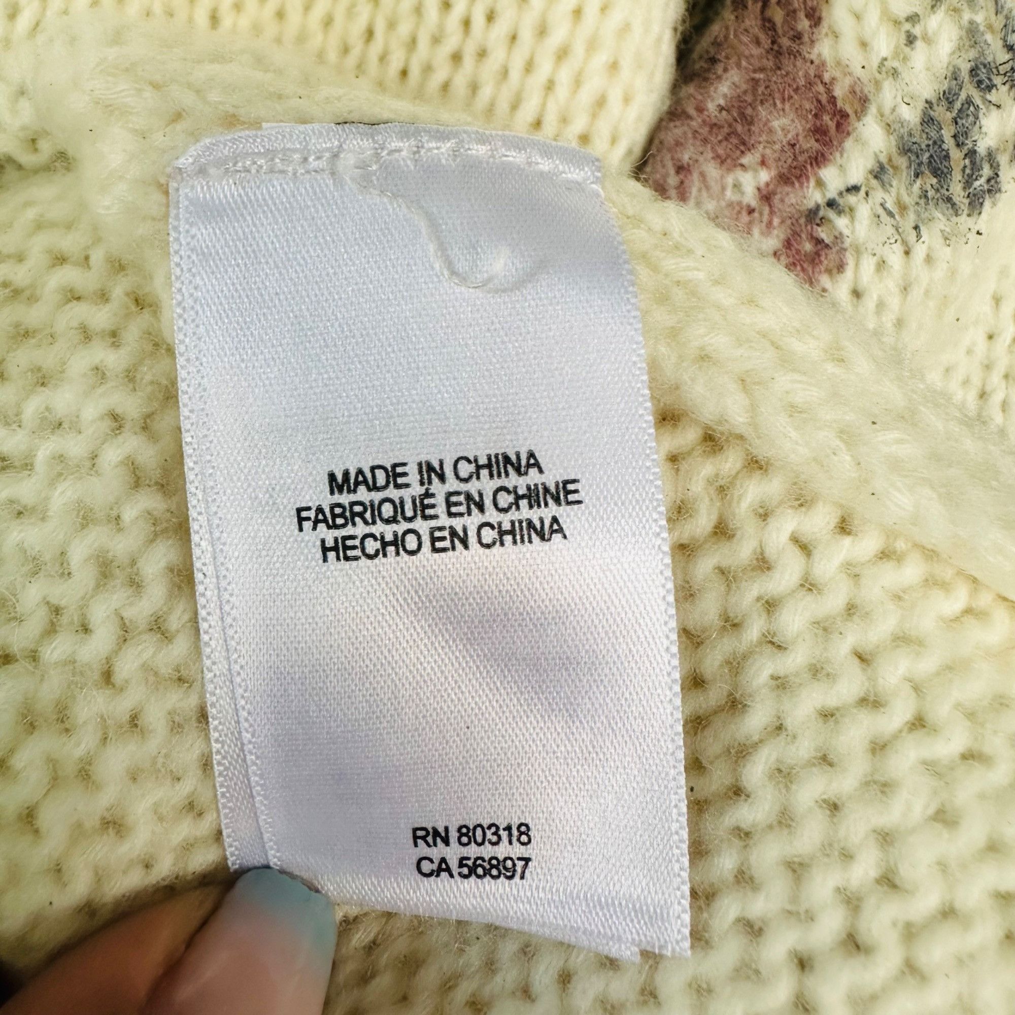 Lucky Brand ❤️LUCKY BRAND XL Women's Rose Floral Pullover Sweater Scoop Size XL / US 12-14 / IT 48-50 - 9 Thumbnail