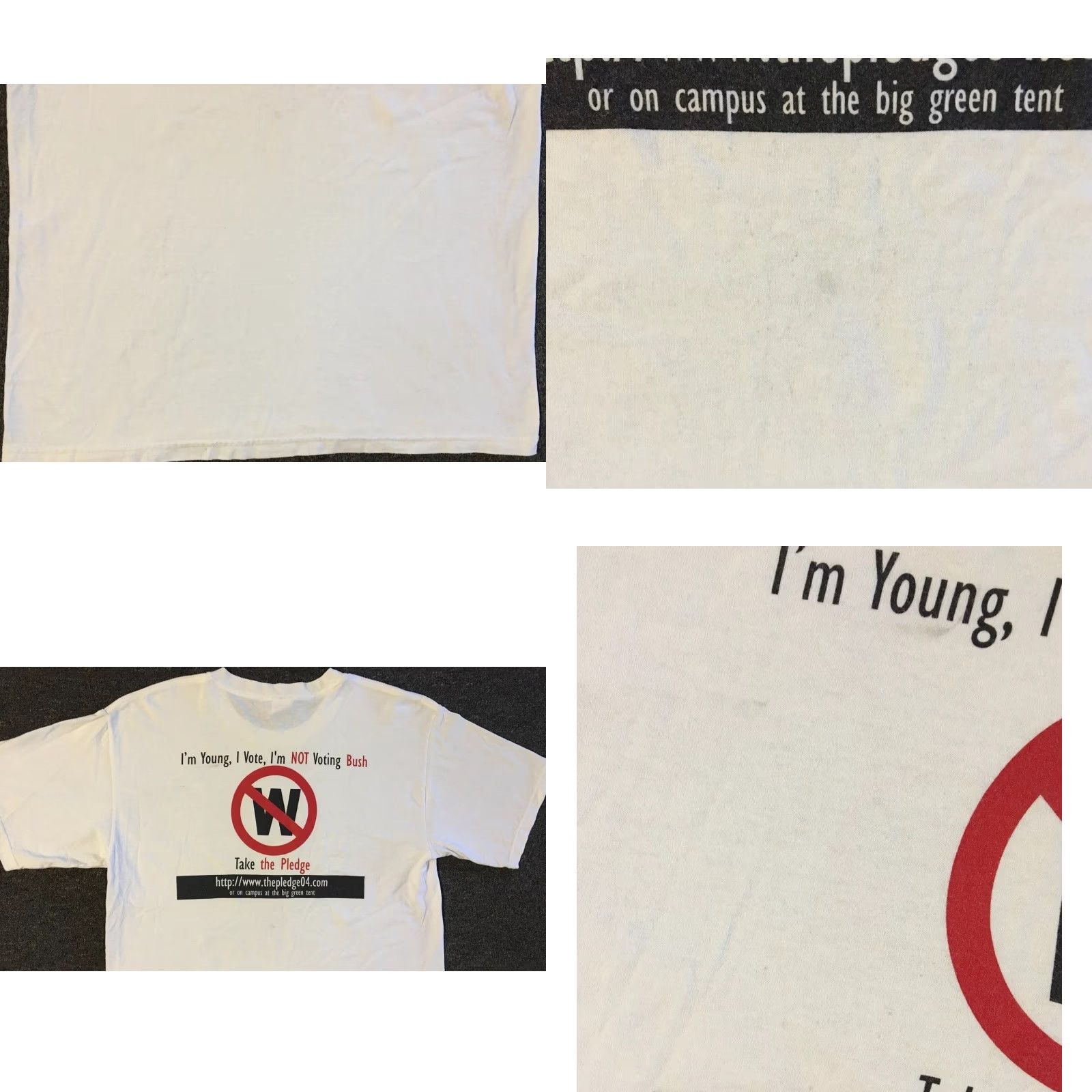 Vintage VINTAGE Im Not Voting George Bush Faded Shirt L Politics Funny Joke Government Y2K Shirt Men Large White Nike Size US L / EU 52-54 / 3 - 9 Thumbnail