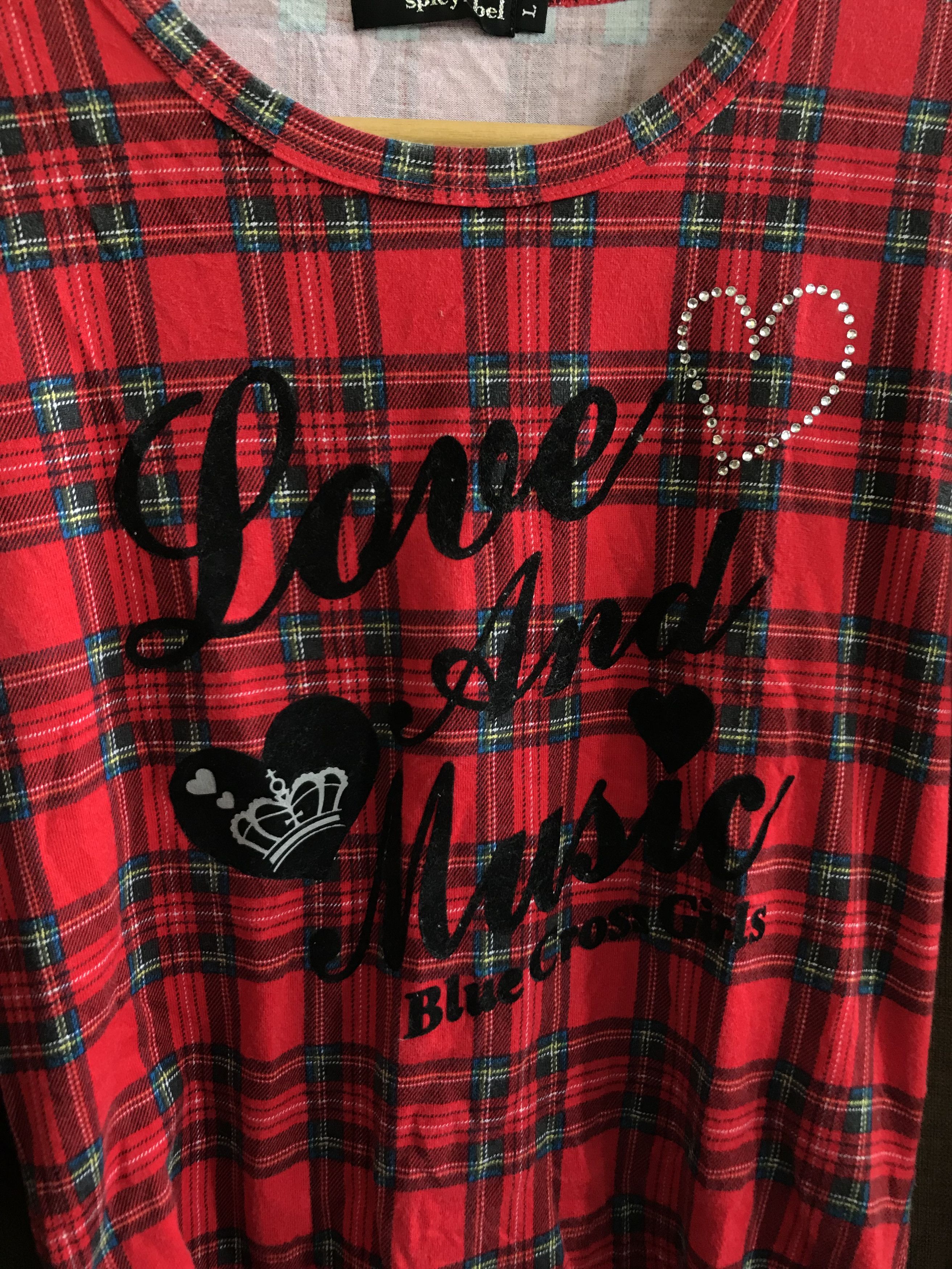 20471120 × Angel Blue × Hysteric Glamour Blue Cross Japanese “Love and Music” Drawstring Long Sleeve Size S / US 4 / IT 40 - 4 Thumbnail