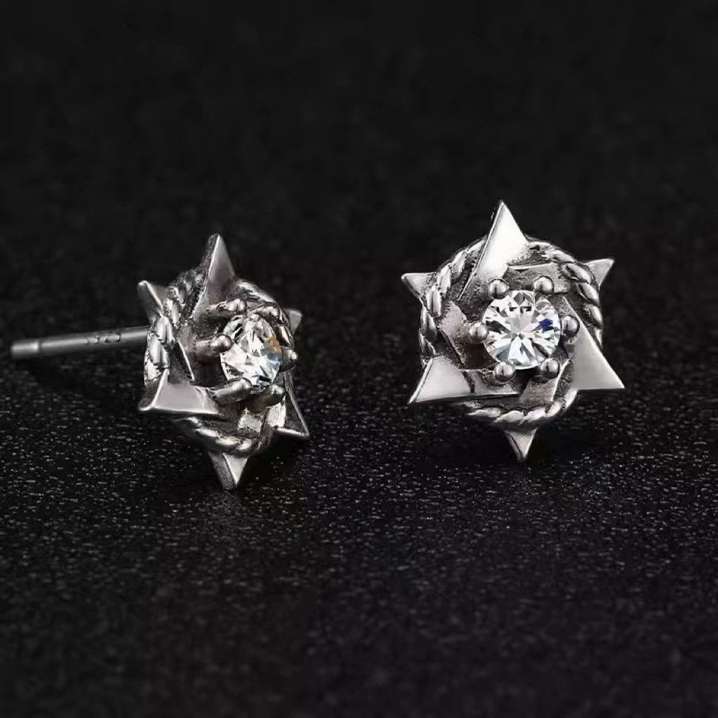Jewelry Vintage Earrings One Pairs Chrome Jewelry Size ONE SIZE - 2 Thumbnail