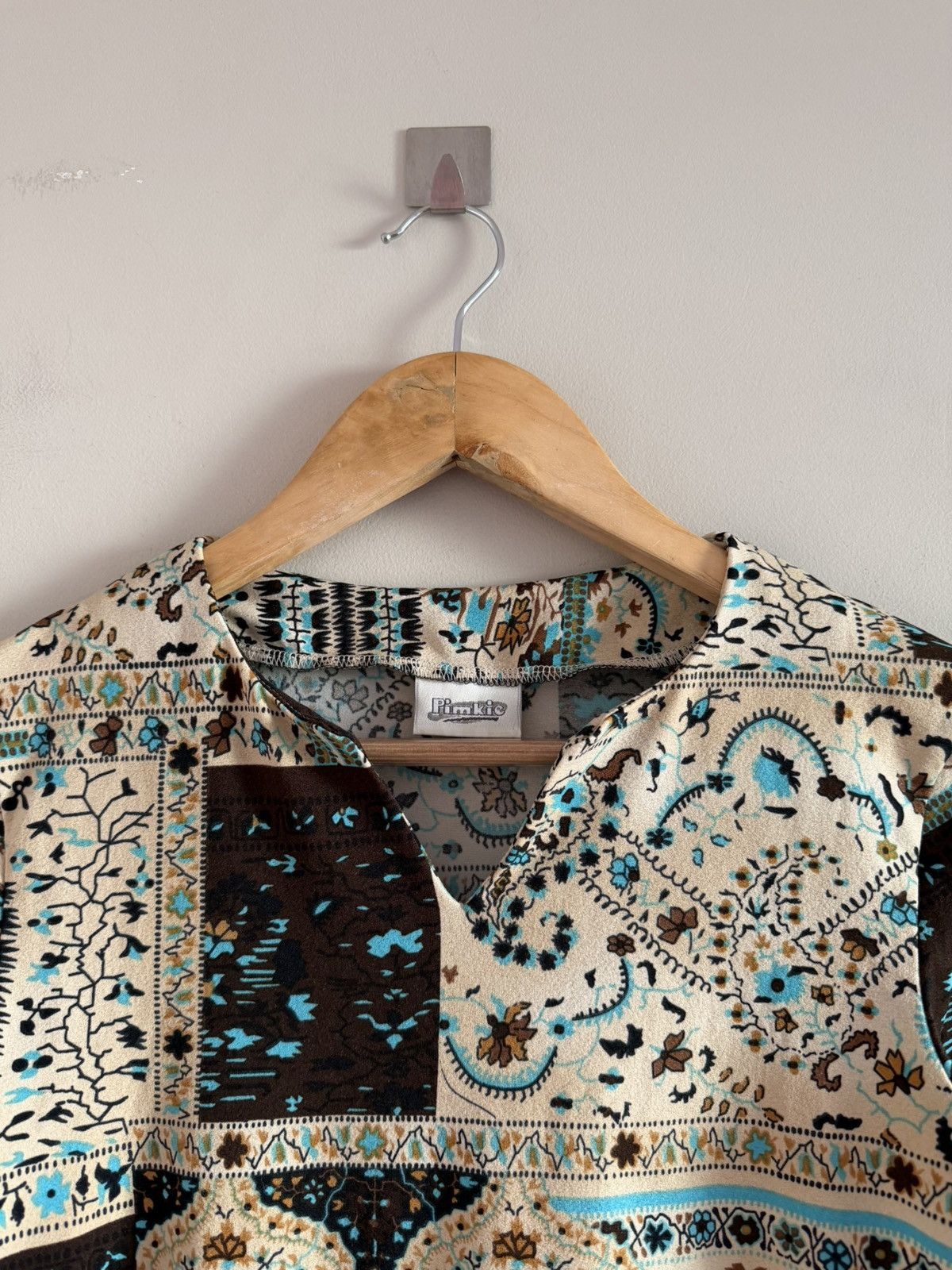 Vintage Y2K Paisley Patchwork Flare Sleeve Top Size S / US 4 / IT 40 - 2 Thumbnail
