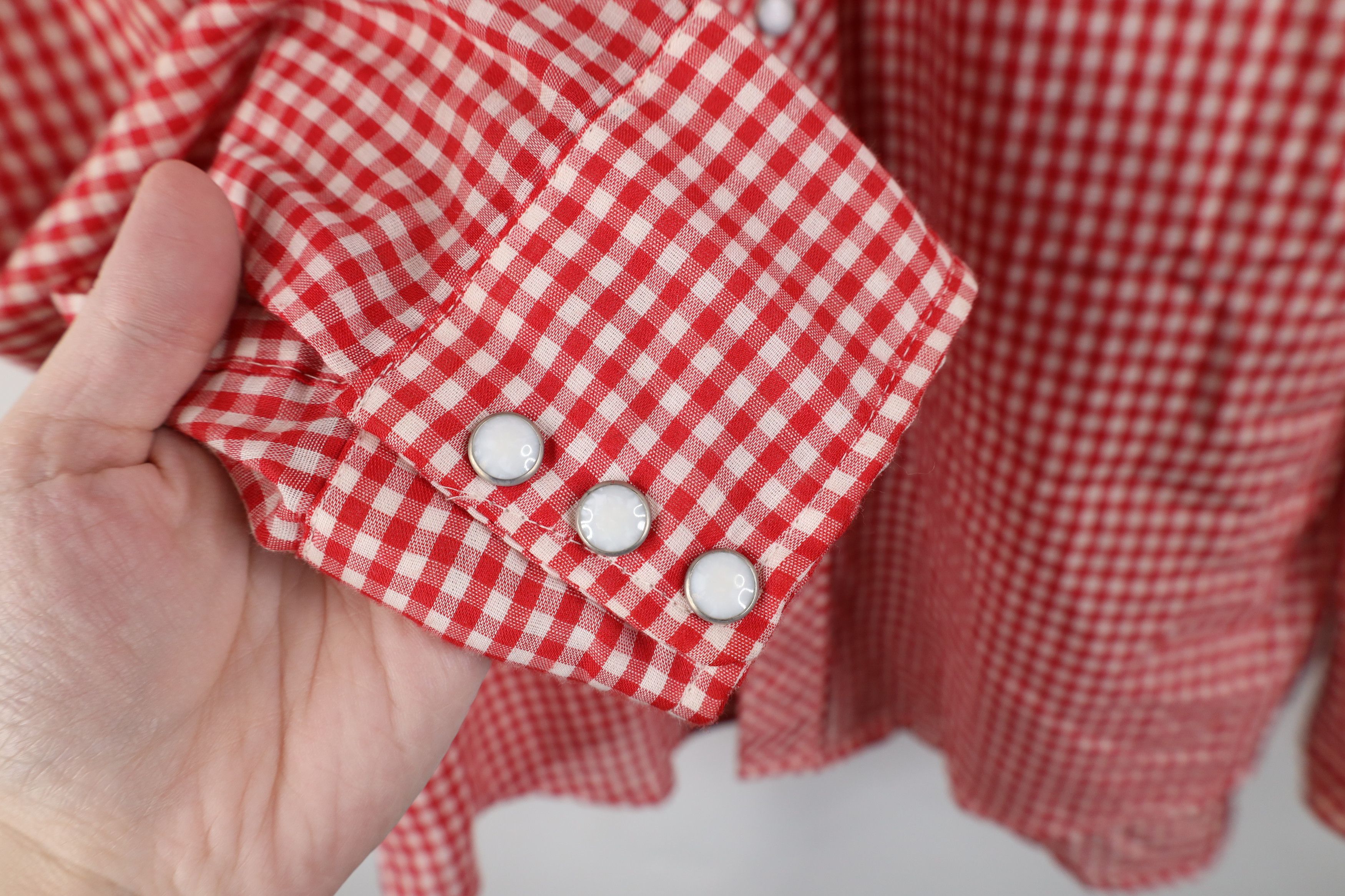 Vintage Vintage 70s Rockabilly Snap Button Shirt Gingham Plaid USA Size US L / EU 52-54 / 3 - 8 Thumbnail