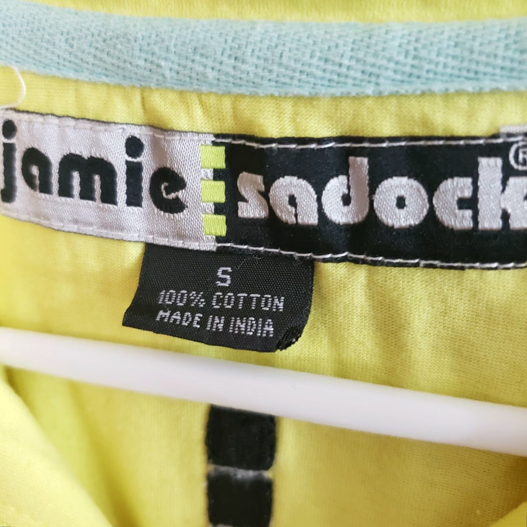 Vintage Jamie Sadock Womens Top Short Sleeve 1/4 Zip Cotton Yellow Beige S Basic Casual Shirt Mens? Size S / US 4 / IT 40 - 5 Thumbnail