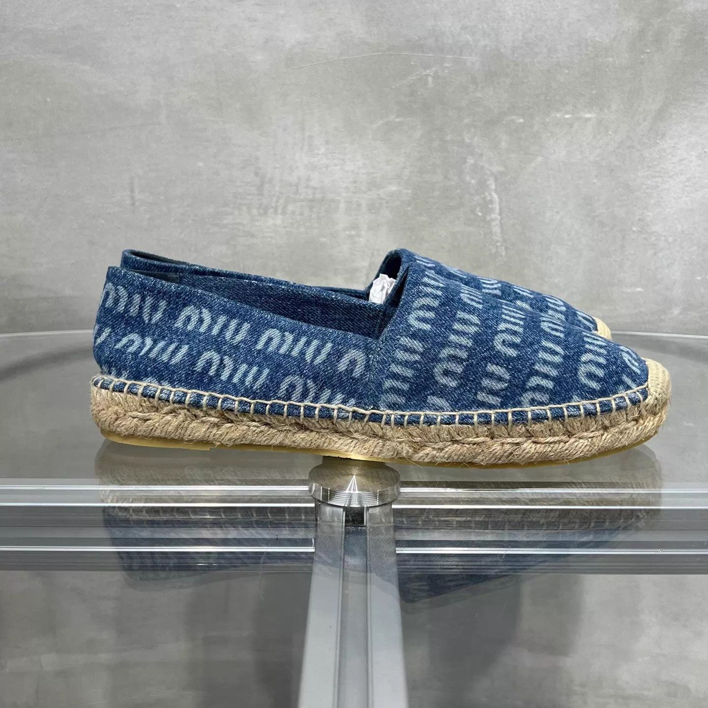 Miu Miu MIU MIU blue denim allover print fisherman EU38 Size US 7.5 / IT 37.5 - 4 Thumbnail
