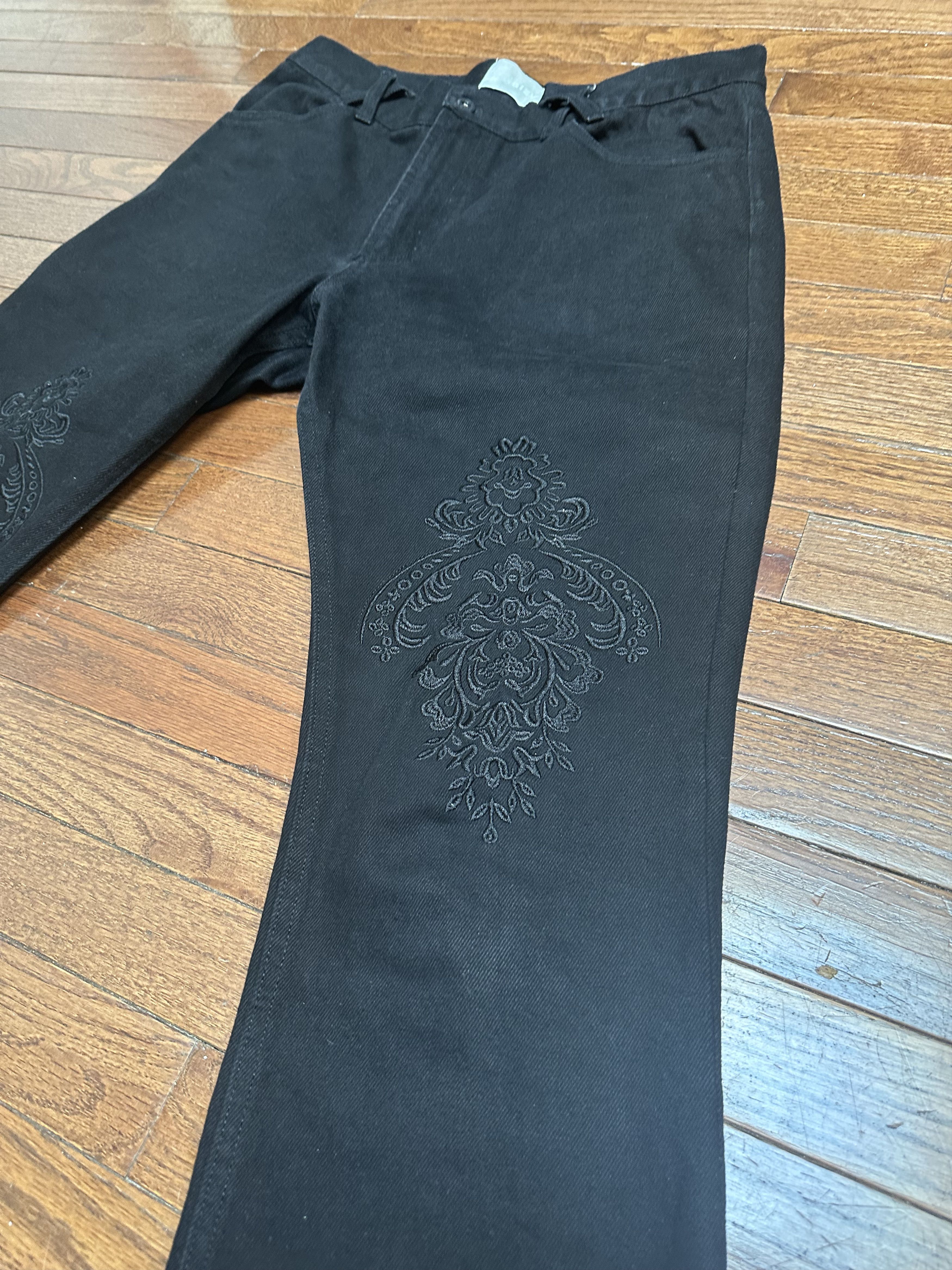 Sangiev Sangiev Flared Knee Embroidery Denim Size US 32 / EU 48 - 2 Thumbnail