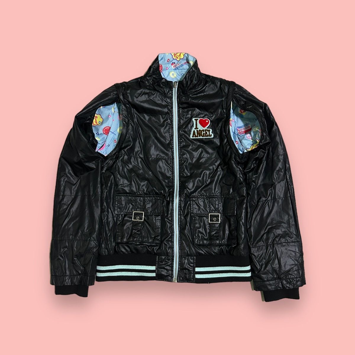 Angel Blue × Hysteric Glamour × Japanese Brand 1990s Angle Blue - Reversible Puffer Jacket Size US S / EU 44-46 / 1 - 6 Thumbnail
