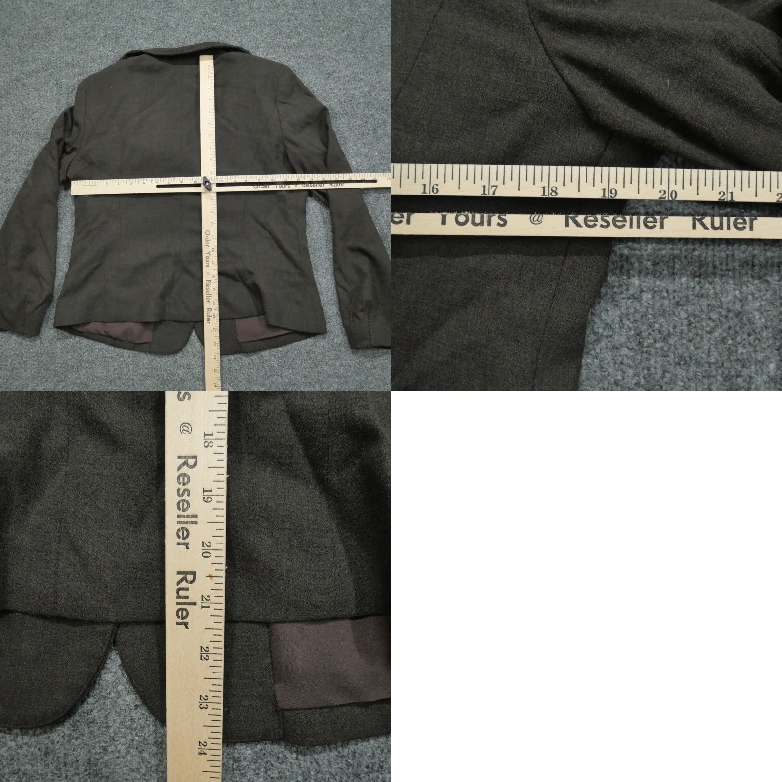 Vintage Yansi Fugel Jacket Womens 12 Brown Wool Blend Casual Business Blazer Short Sleeve Button Front Wool Blend Classic Fit Ladies 12 Brown Size XL / US 12-14 / IT 48-50 - 8 Thumbnail
