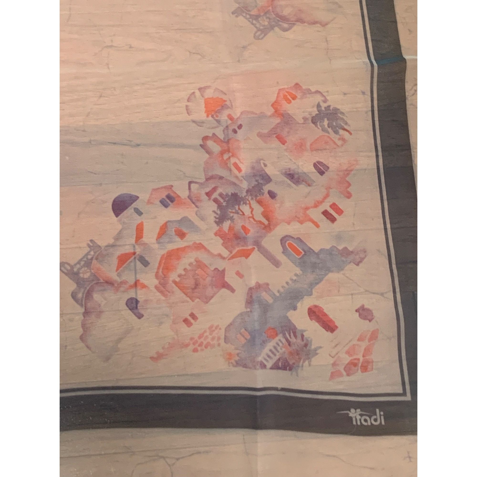Vintage Vintage Itadi Abstract Print Sheer Scarf 29" x 29" Size ONE SIZE - 3 Thumbnail