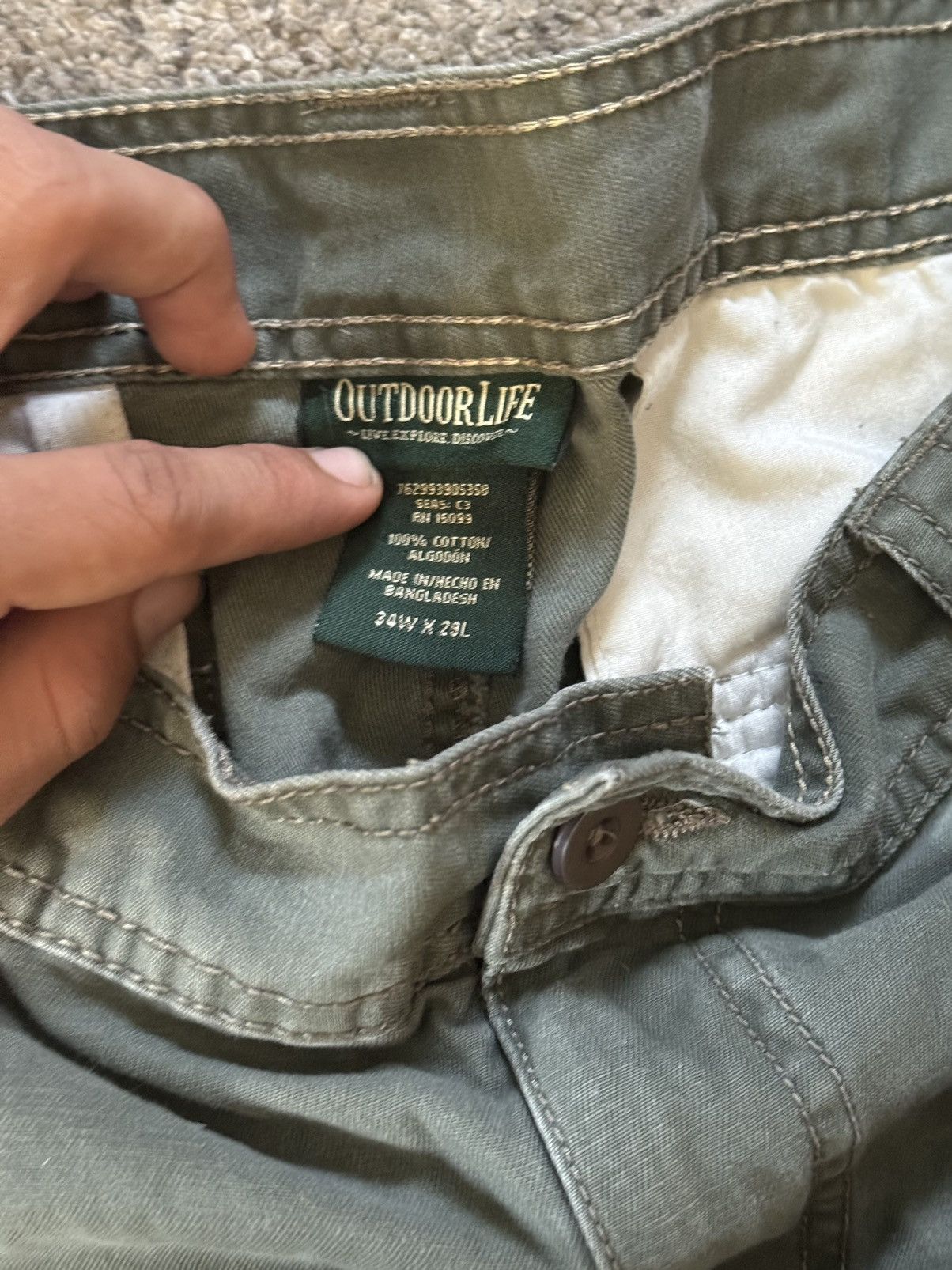 Vintage Navy Green baggy fit cargos 34/29 Size US 30 / EU 46 - 4 Thumbnail