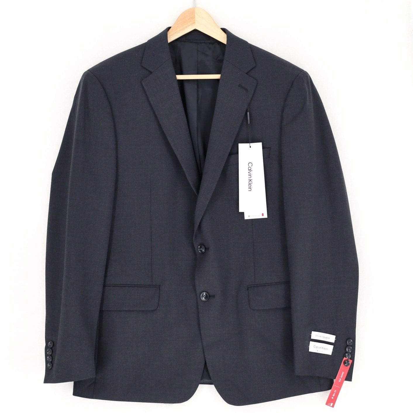 Calvin Klein Calvin Klein Men's Charcoal Malbin Slim-Fit Suit Blazer 44R Size 44R - 2 Thumbnail