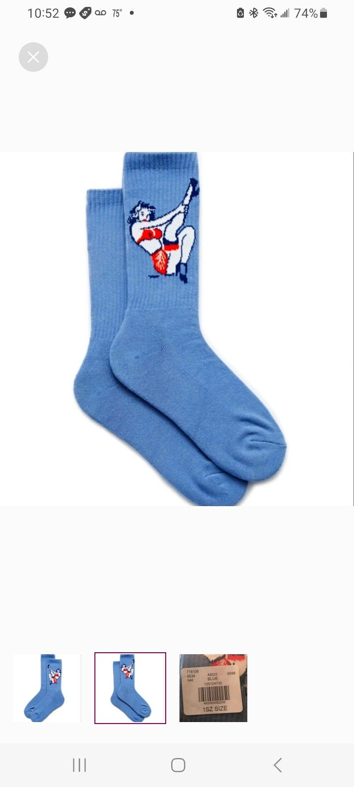Pacsun PacSun Pin Up Crew Socks Size ONE SIZE - 2 Thumbnail