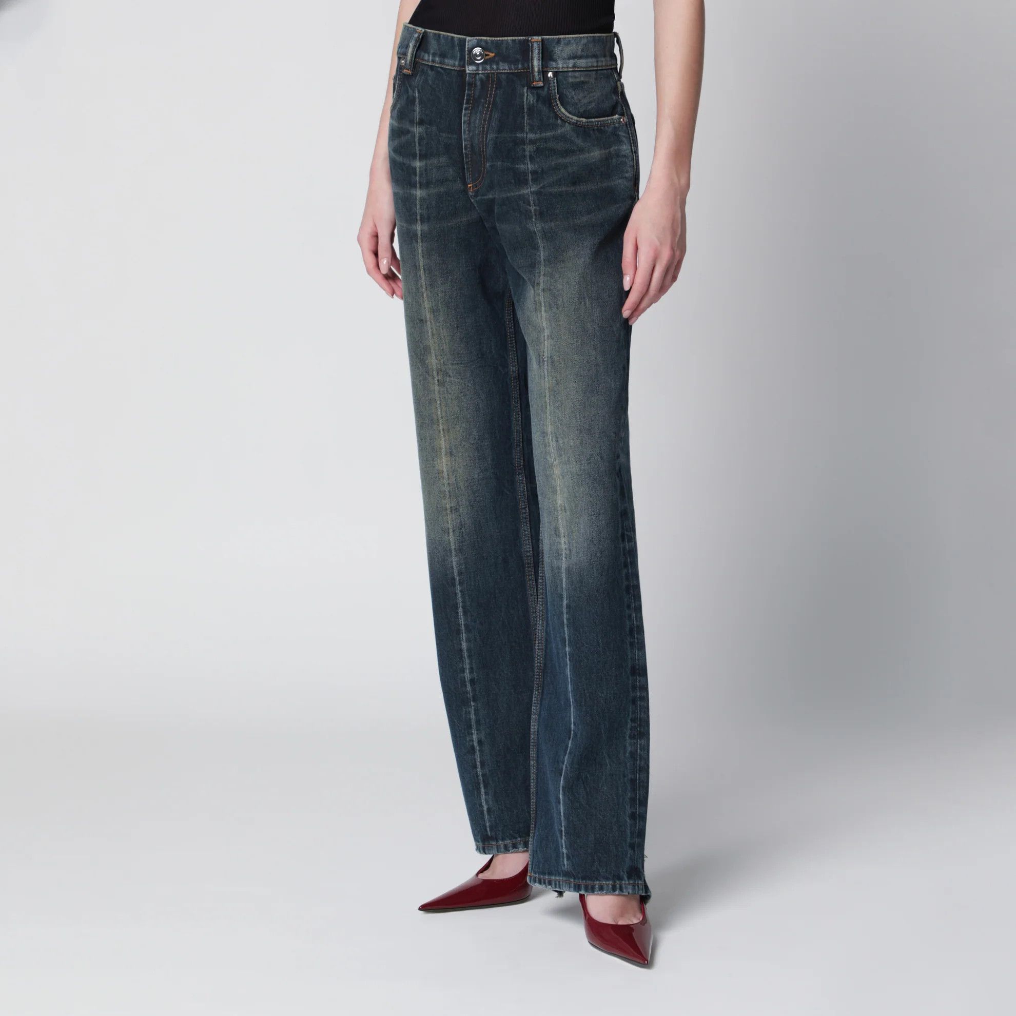 Versace o1d2blof0426 Regular-Fit Cotton Denim Jeans in Dark Blue Size 26" / US 2 / IT 38 - 3 Thumbnail