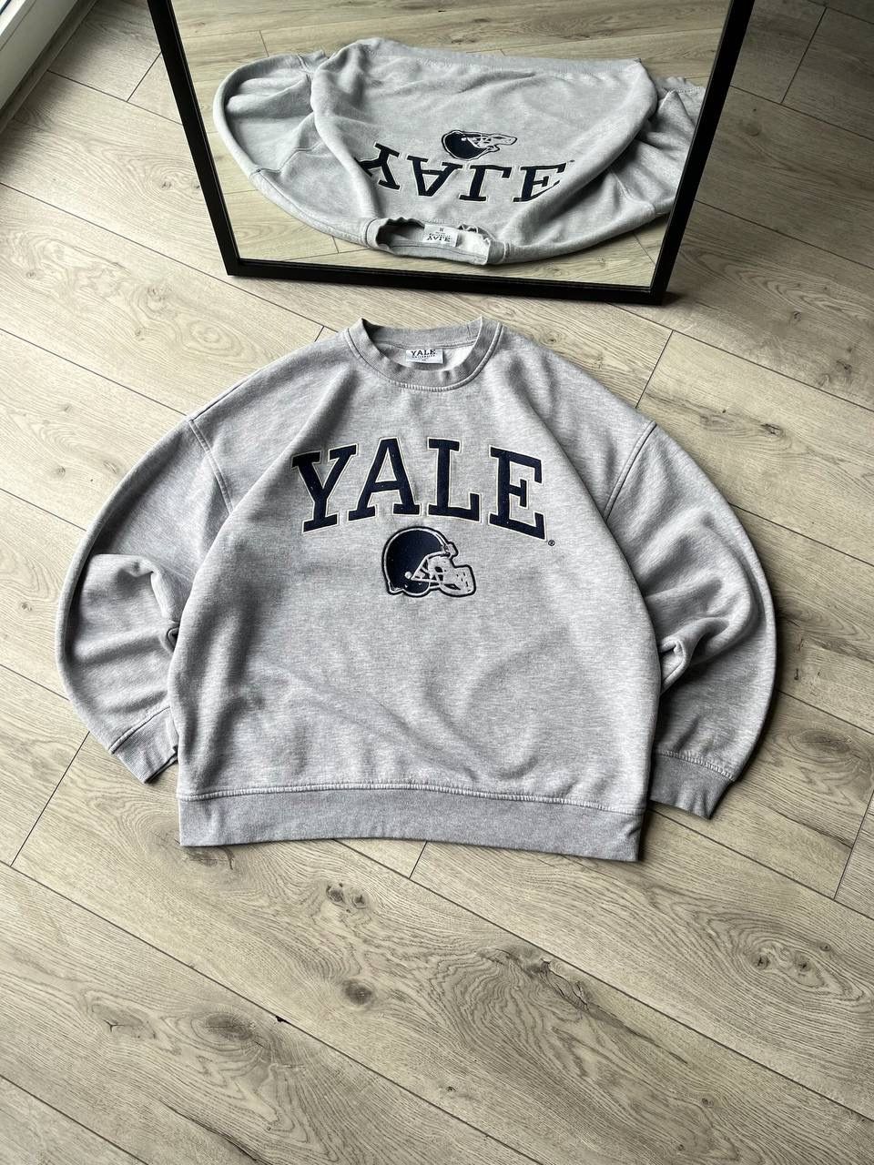 Pre-owned Made In Usa X Vintage Yale Boxy Sweatshirt Y2k M In Grey