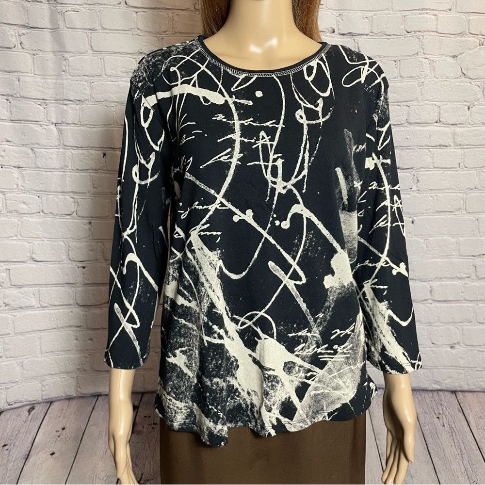 Other New Talk Of The Walk 3/4 Sleeve Cotton Top Tunic Size L Size L / US 10 / IT 46 - 8 Thumbnail