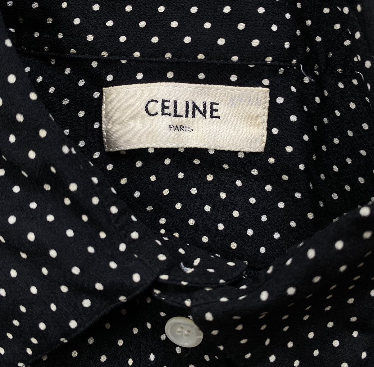 Celine × Hedi Slimane Celine Viscose Polka-dots Shirt Size XXS / US 00 / IT 34 - 6 Thumbnail