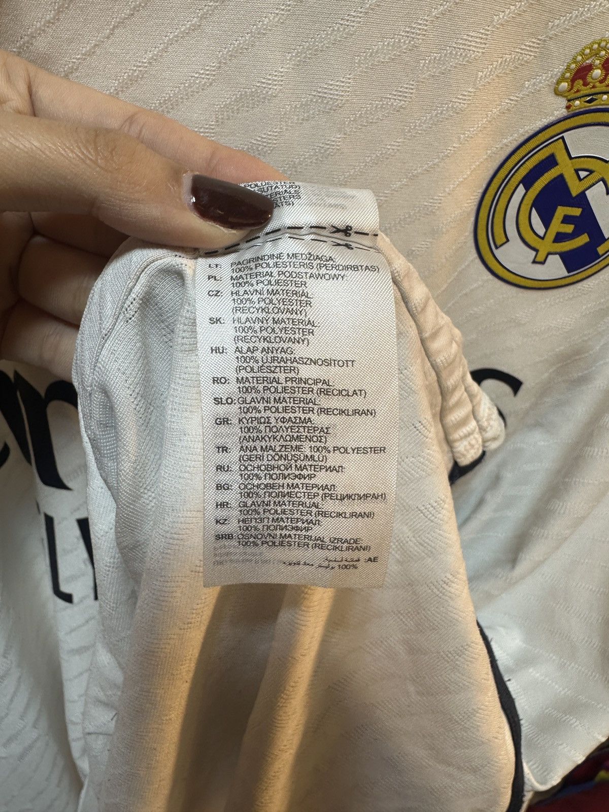 Adidas 2023-2024 RealMadridLongSleevesHomeKitPlayerVersionBECKHAM23 Size US XXL / EU 58 / 5 - 10 Thumbnail