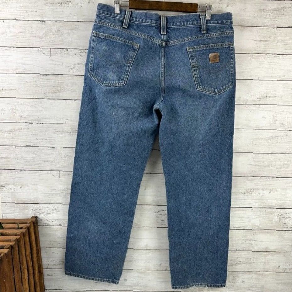 Carhartt Carhartt Jeans 38x30 Relaxed Fit Blue Denim 5-Pocket Straight Mens Workwear Size US 38 / EU 54 - 7 Thumbnail