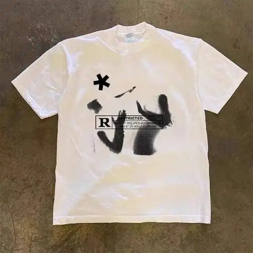 VIBE Vintage Street Fuzzy Print Casual Short Sleeve T-Shirt Size US M / EU 48-50 / 2 - 1 Thumbnail