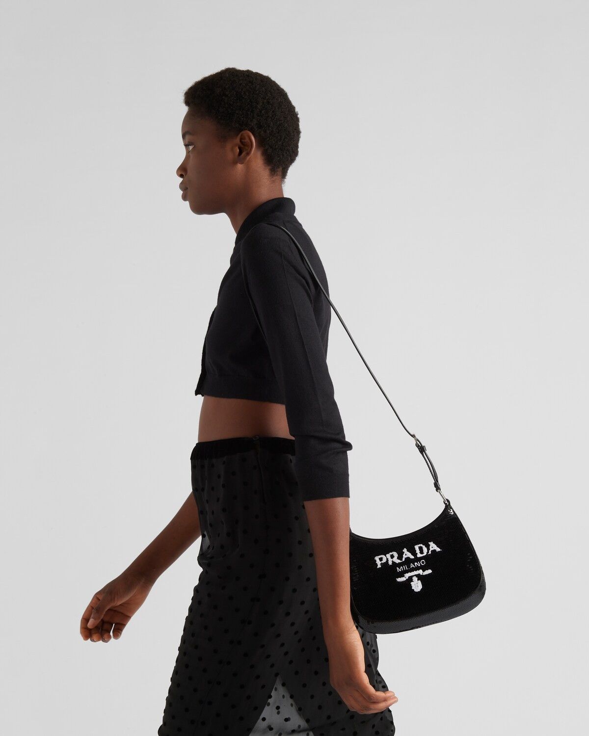 Prada o1la1rc1a0925 Size: OS / Cleo Sequined Bag in Black Size ONE SIZE - 8 Thumbnail
