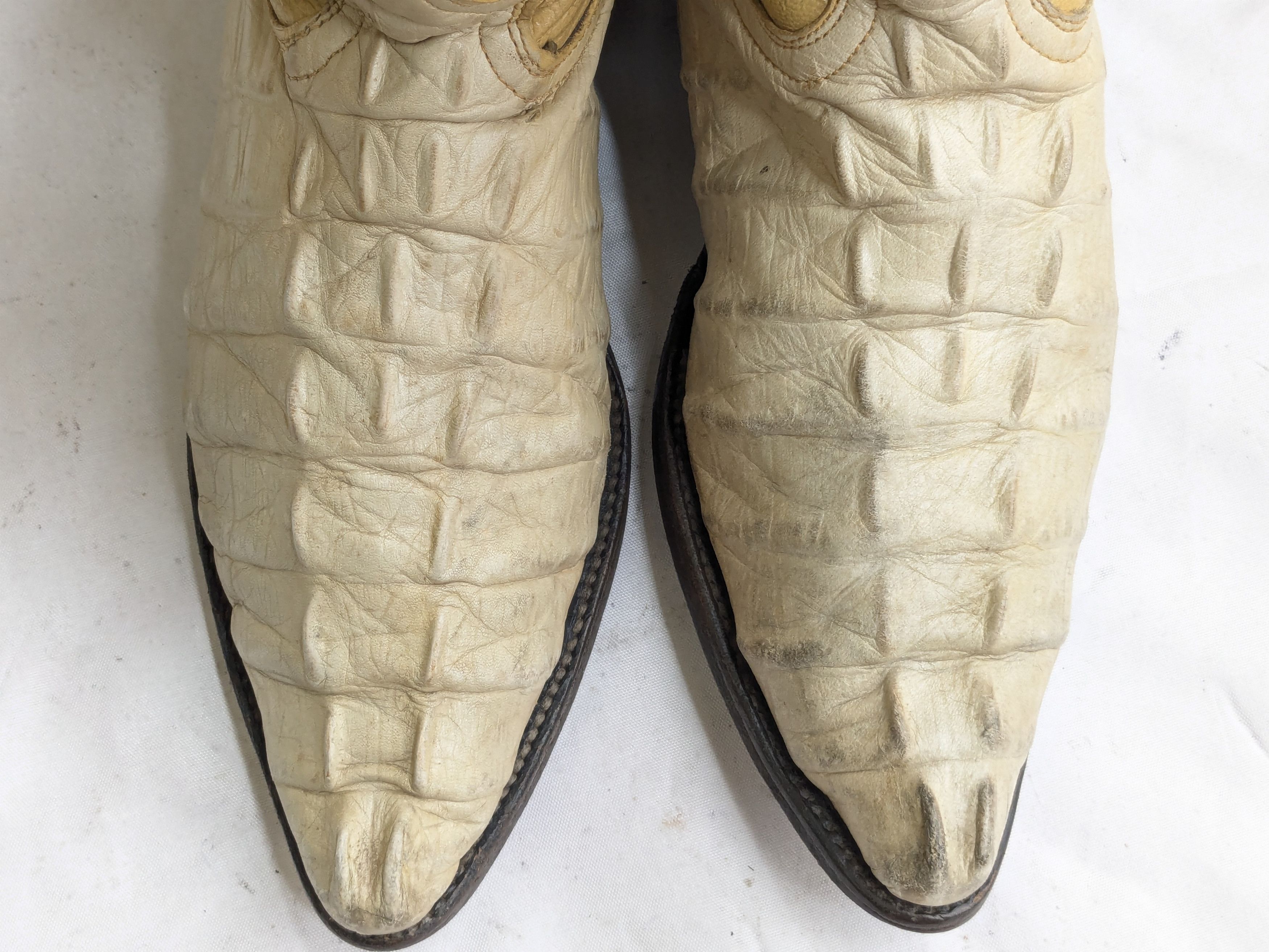 Other Vintage Cowboy Boots Yellow Crocodile Leather 9 Size US 9 / EU 42 - 3 Thumbnail