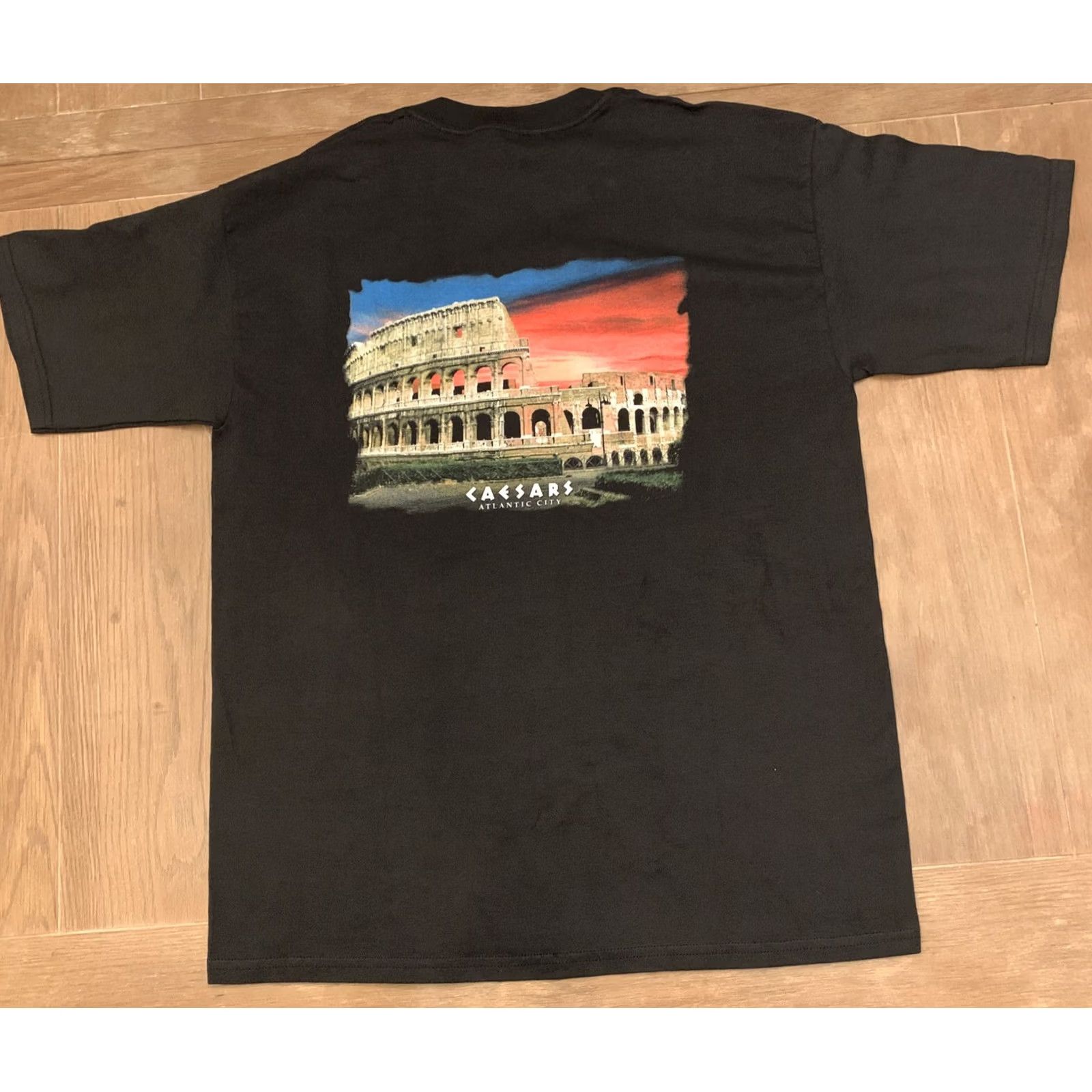 Vintage Caesars T-Shirt Atlantic City Colosseum Caesars Casino Black Large L Men Regular Short Sleeve Crew Neck Graphic Tee Size US L / EU 52-54 / 3 - 4 Thumbnail