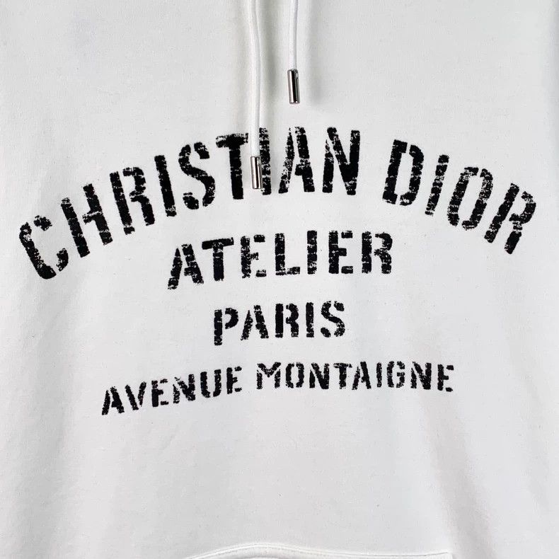 Dior Dior White logo letter hooded long-sleeved sweatshirt 2506- Size US L / EU 52-54 / 3 - 4 Thumbnail