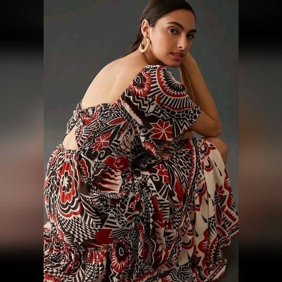 Anthropologie Anthropologie Tiered Maxi Dress - Size M Size M / US 6-8 / IT 42-44 - 9 Thumbnail