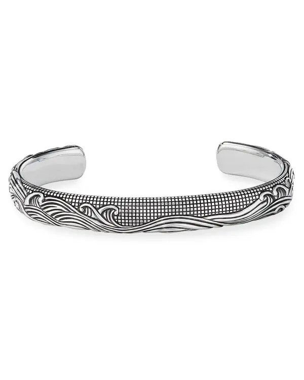 David Yurman o1w1db10325 Size:OS/Waves Cuff Bracelet in Silver Size ONE SIZE - 2 Thumbnail