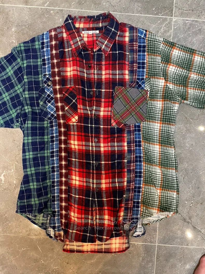 Needles Needles Vintage Shirt Antique Patchwork Washed Old Size US L / EU 52-54 / 3 - 3 Thumbnail