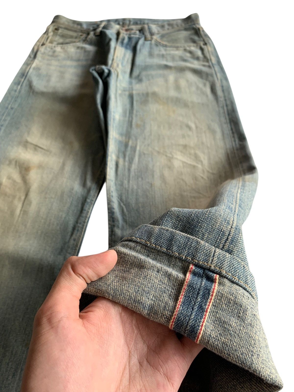 Edwin VINTAGE EDWIN SELVEDGE 505Z FADED&RUSTY DISTRESSED DENIM Size US 30 / EU 46 - 5 Thumbnail