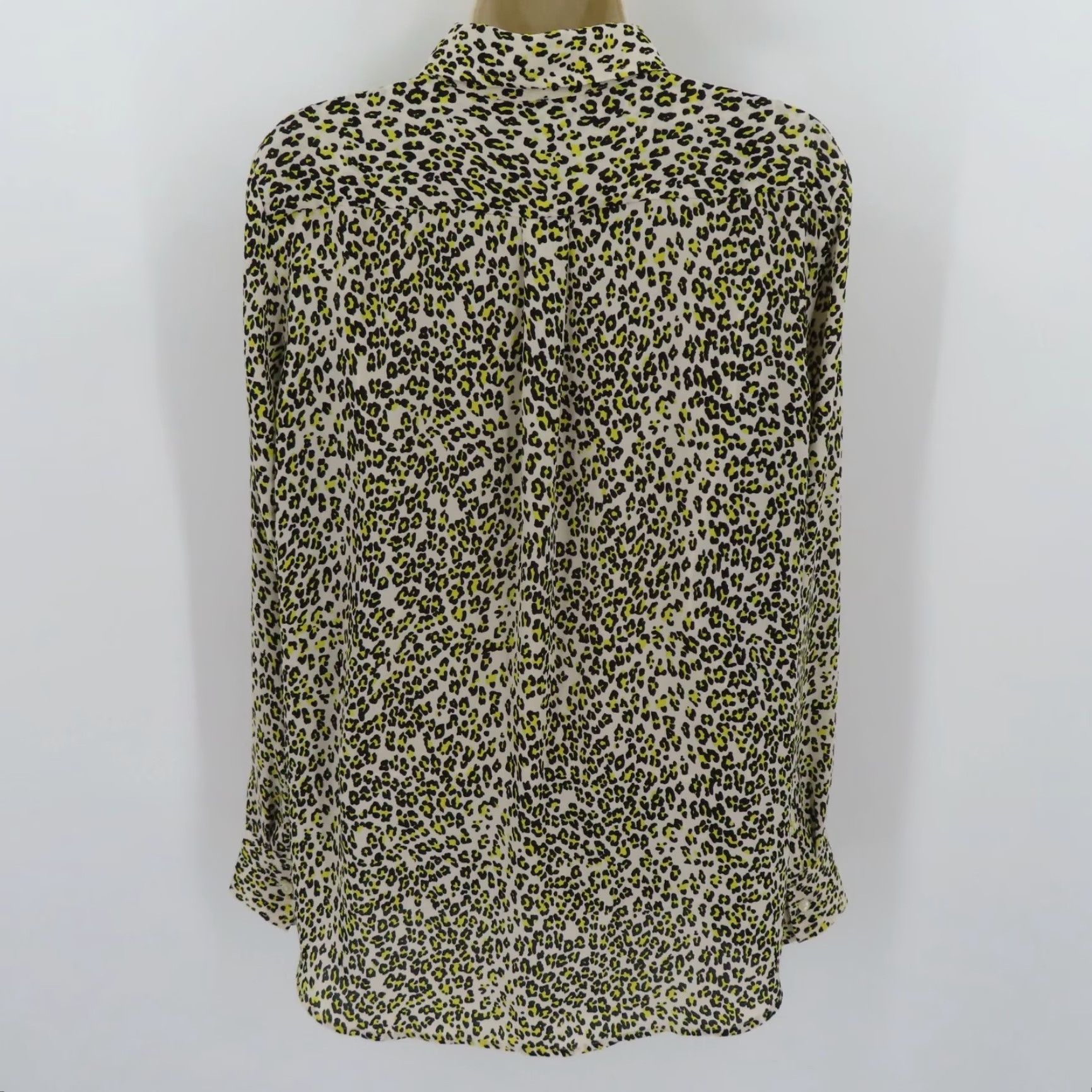 Banana Republic Banana Republic Blouse Womens M Dillon Classic Fit Button Front Collared Long Sleeve Yellow Animal Print Size M / US 6-8 / IT 42-44 - 6 Thumbnail