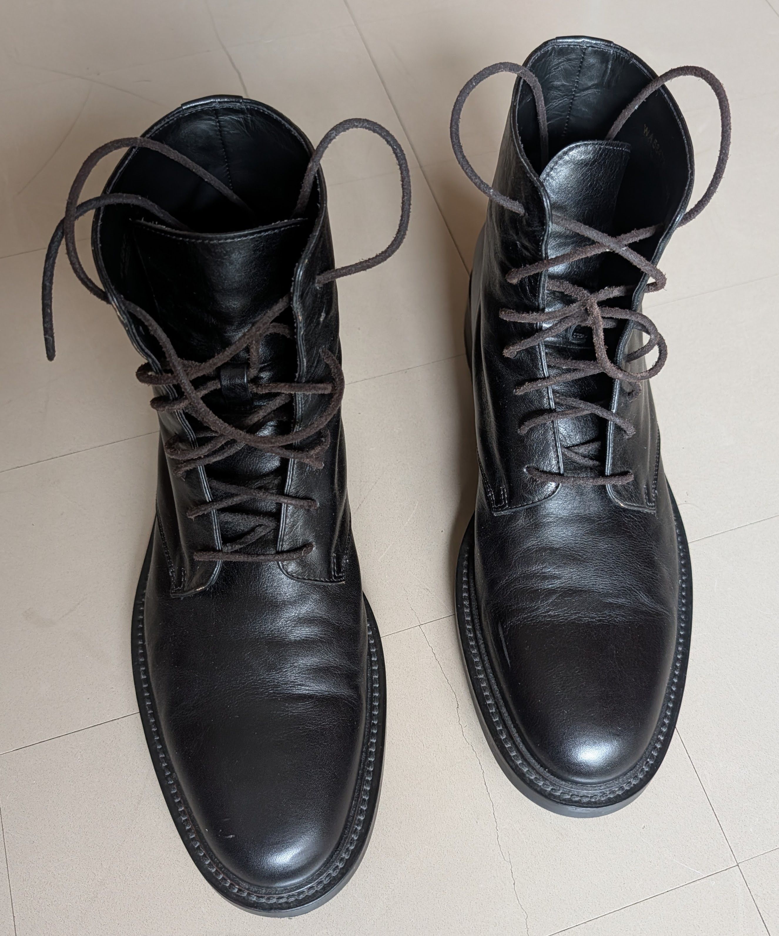 Saint Laurent Paris Black Leather Army Boots Size US 11.5 / EU 44-45 - 3 Thumbnail