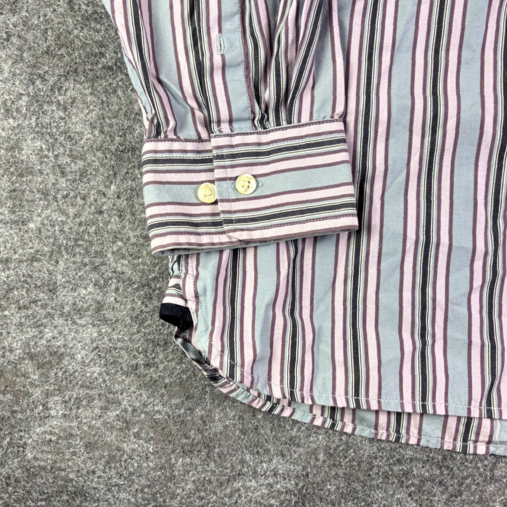 Gap Gap Classic Mens Large Long Sleeve Striped Button Down Shirt Blue Purple Multicolor Size US L / EU 52-54 / 3 - 6 Thumbnail