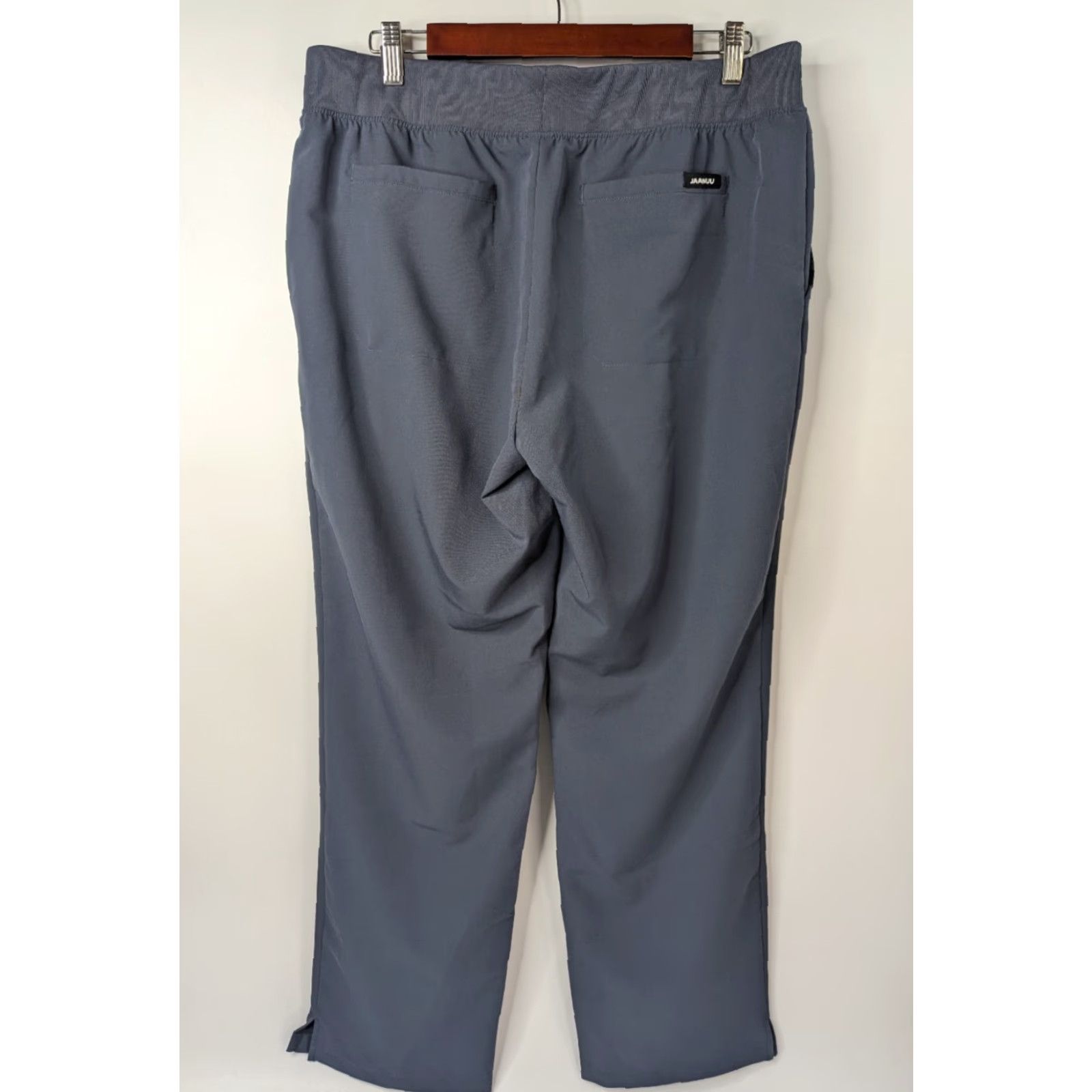 Vintage Jaanuu Women's Scrub Pants Grey Blue L Drawstring Pockets Stretch Tagless Medical Nurse Size 36" / US 14 / IT 50 - 3 Thumbnail