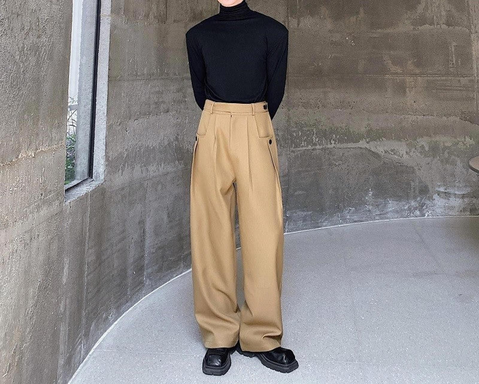 Japanese Brand Wide Leg Trousers, High Waist Pants Size US 32 / EU 48 - 2 Thumbnail