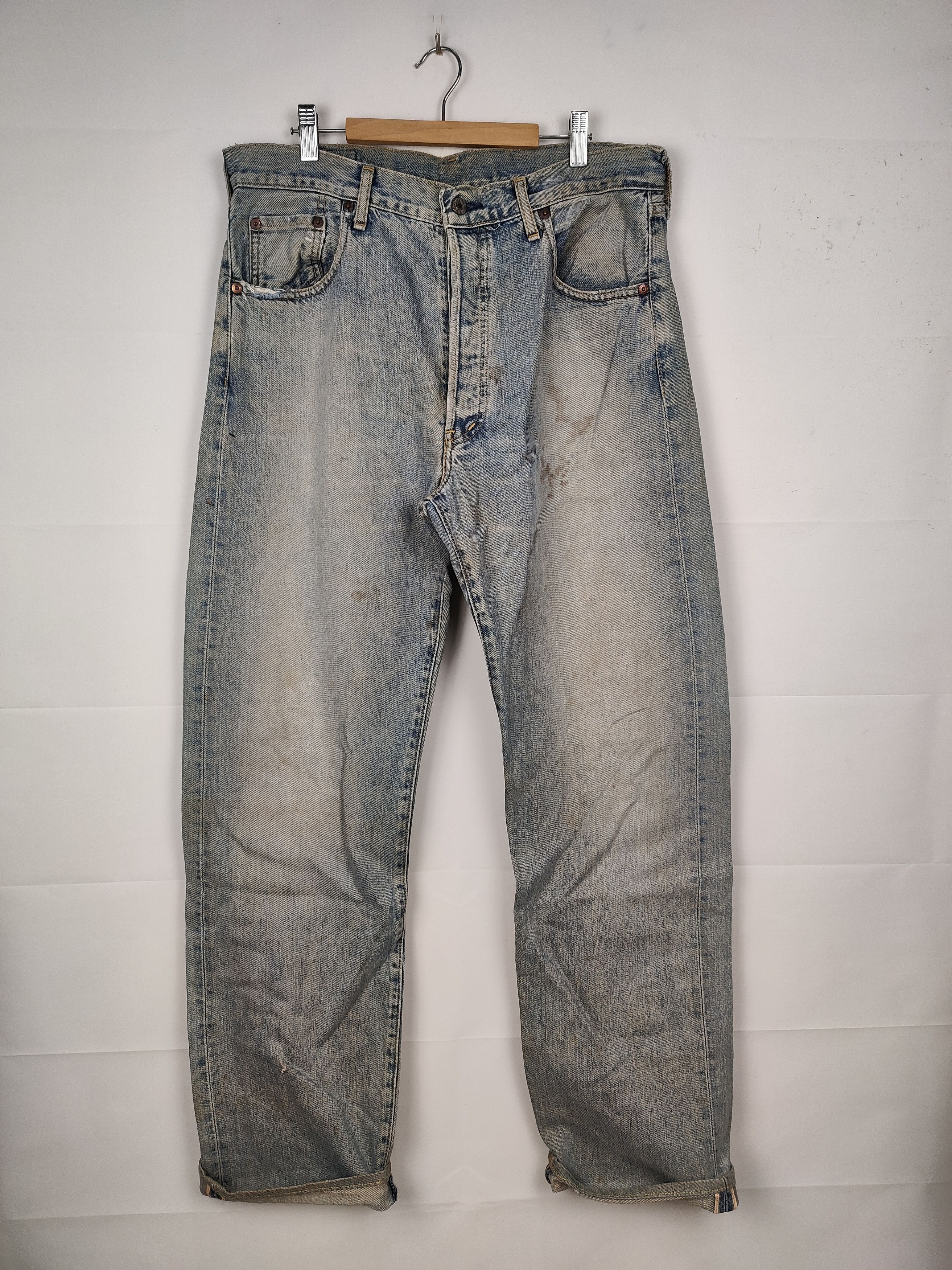 Levi's × Vintage Vintage Levi's Big E J22 button Selvedge Denim Pant Size US 33 - 1 Thumbnail
