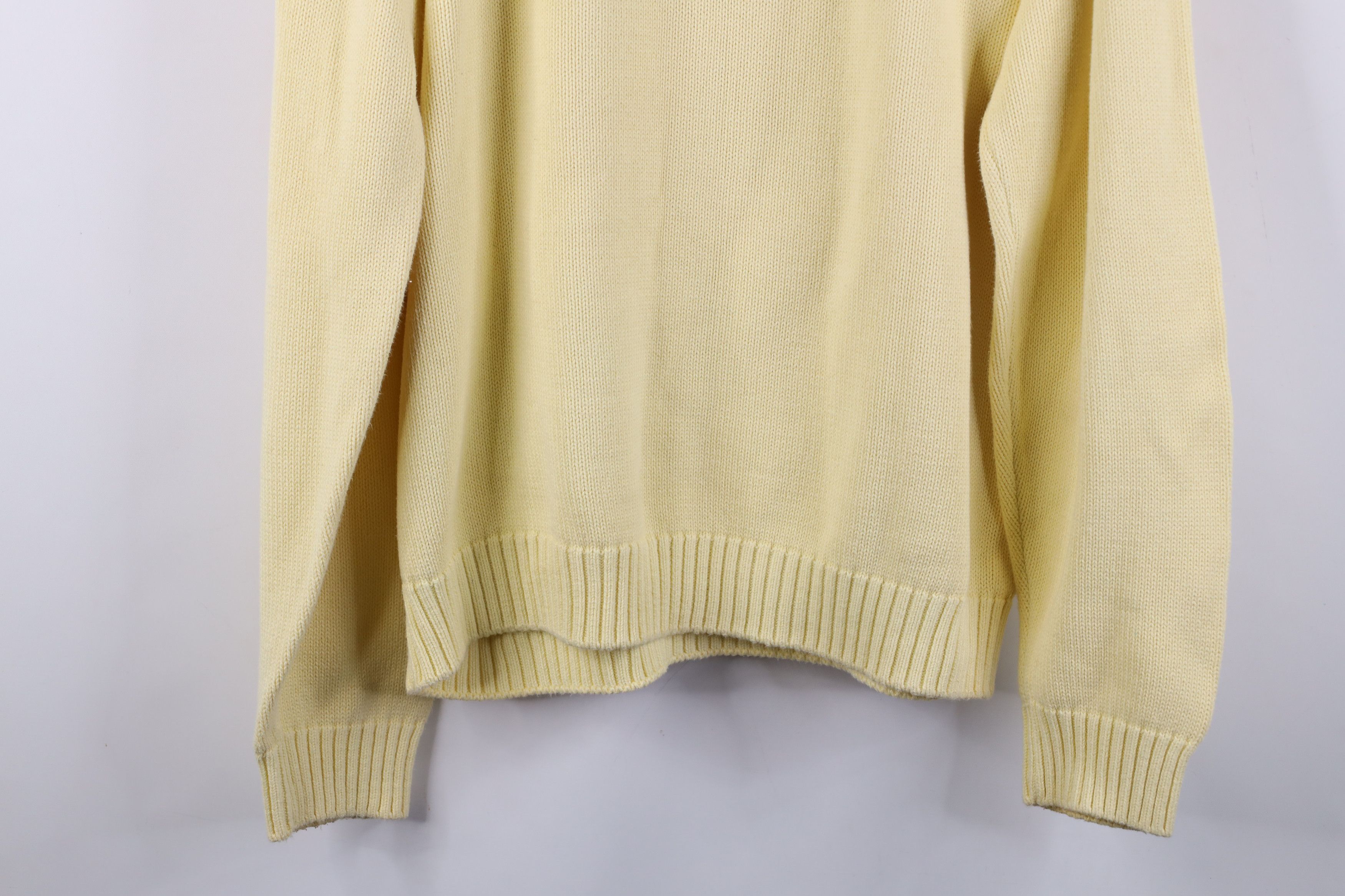 Lands' End Vintage 90s Lands End Knit Crewneck Sweater Yellow USA Size US L / EU 52-54 / 3 - 11 Thumbnail
