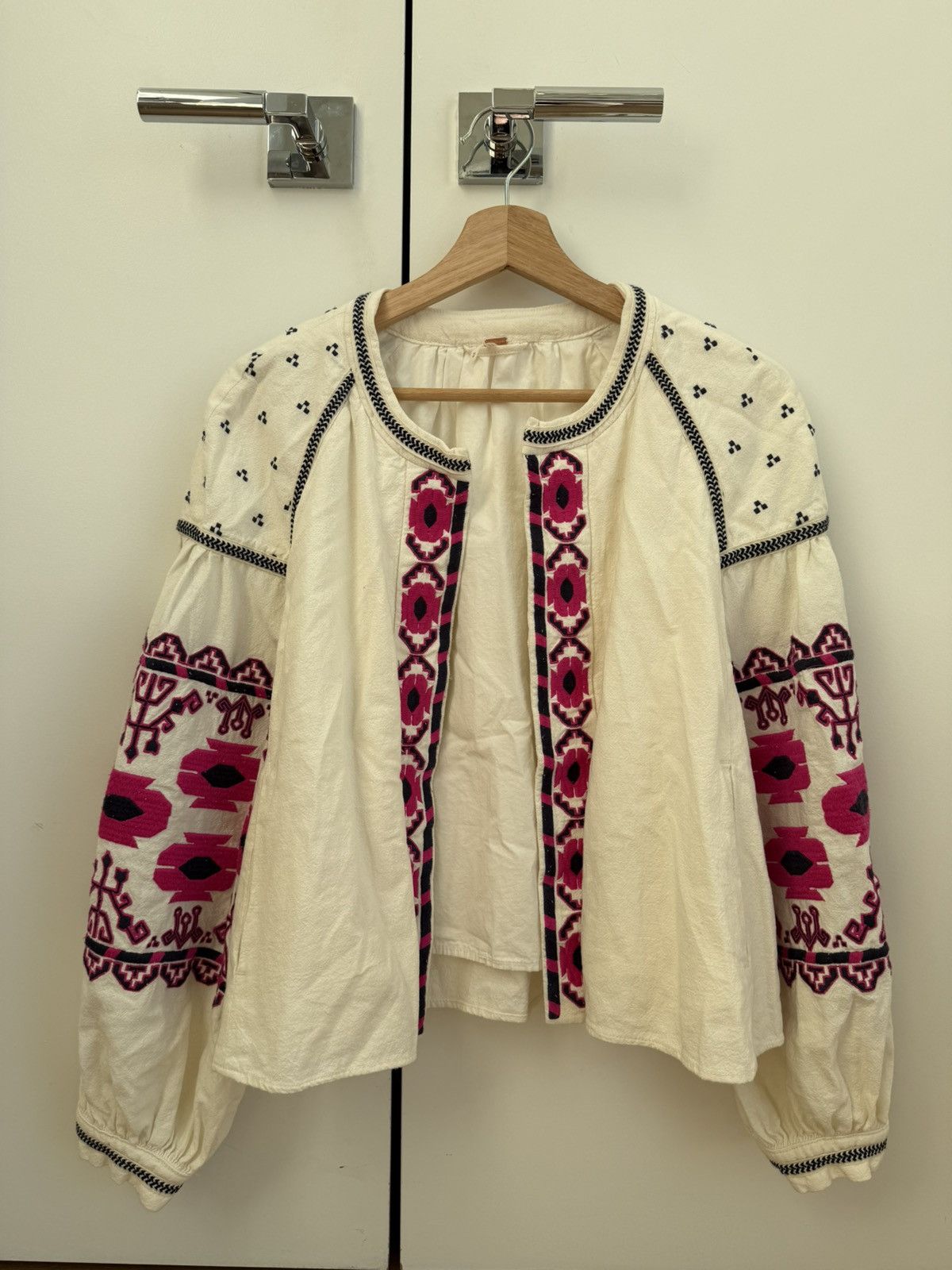 Free People Boho Embroidered Jacket with Ethnic Details Size M / US 6-8 / IT 42-44 - 1 Thumbnail