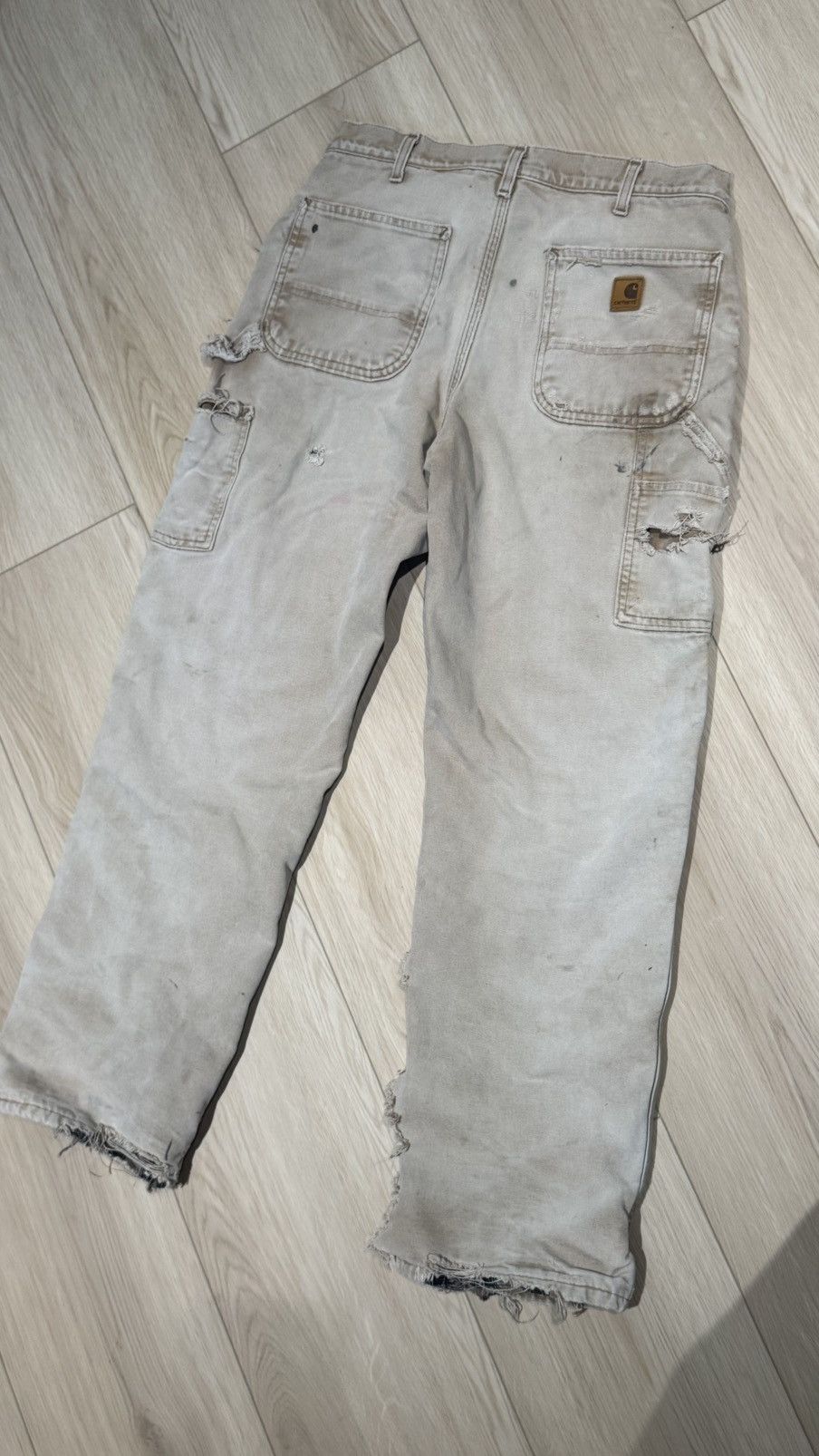 Carhartt Carhartt flannel lined carpenter pants distressed frayed Size US 32 / EU 48 - 19 Thumbnail