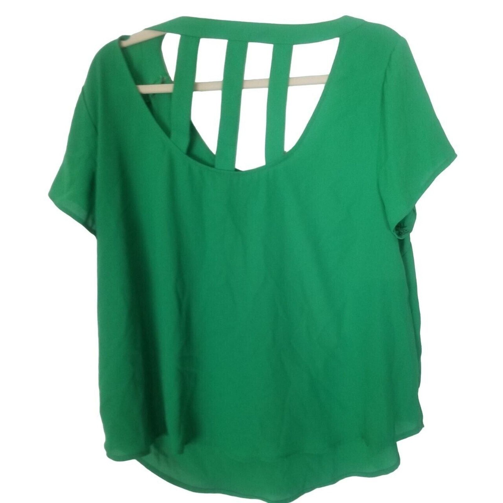 Corridor Torrid Georgette Blouse Kelly Green Plus Size 00X Classic Size XXS / US 00 / IT 34 - 8 Thumbnail