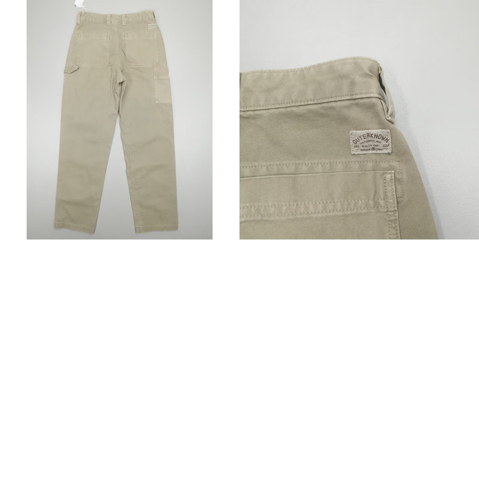 Outerknown Outerknown The Craftsman Pants Carpenter Men Size 28x32 Beige Organic Cotton Canvas Relaxed Straight Cargo Pockets Workwear Pants crafting Mens Size US 28 / EU 44 - 8 Thumbnail