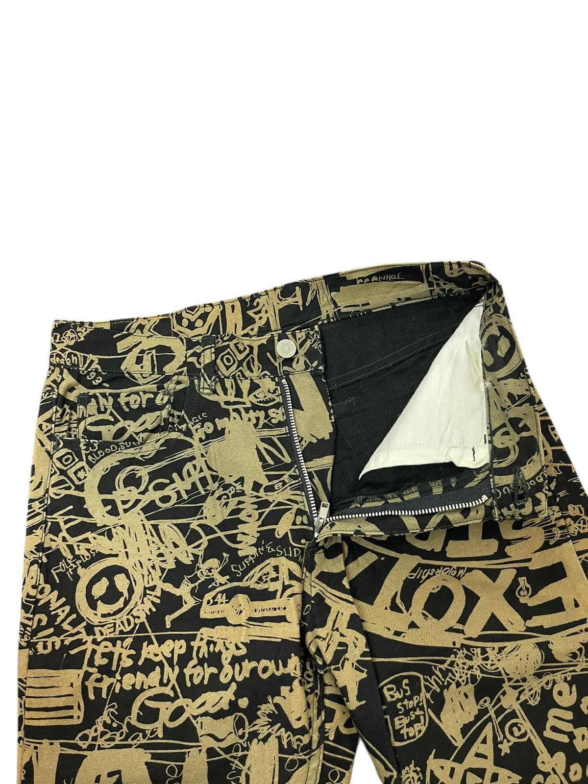 Japanese Brand Slim Jeans World Wide Love Japan Pop Art 4🟦0 Size US 29 - 7 Thumbnail
