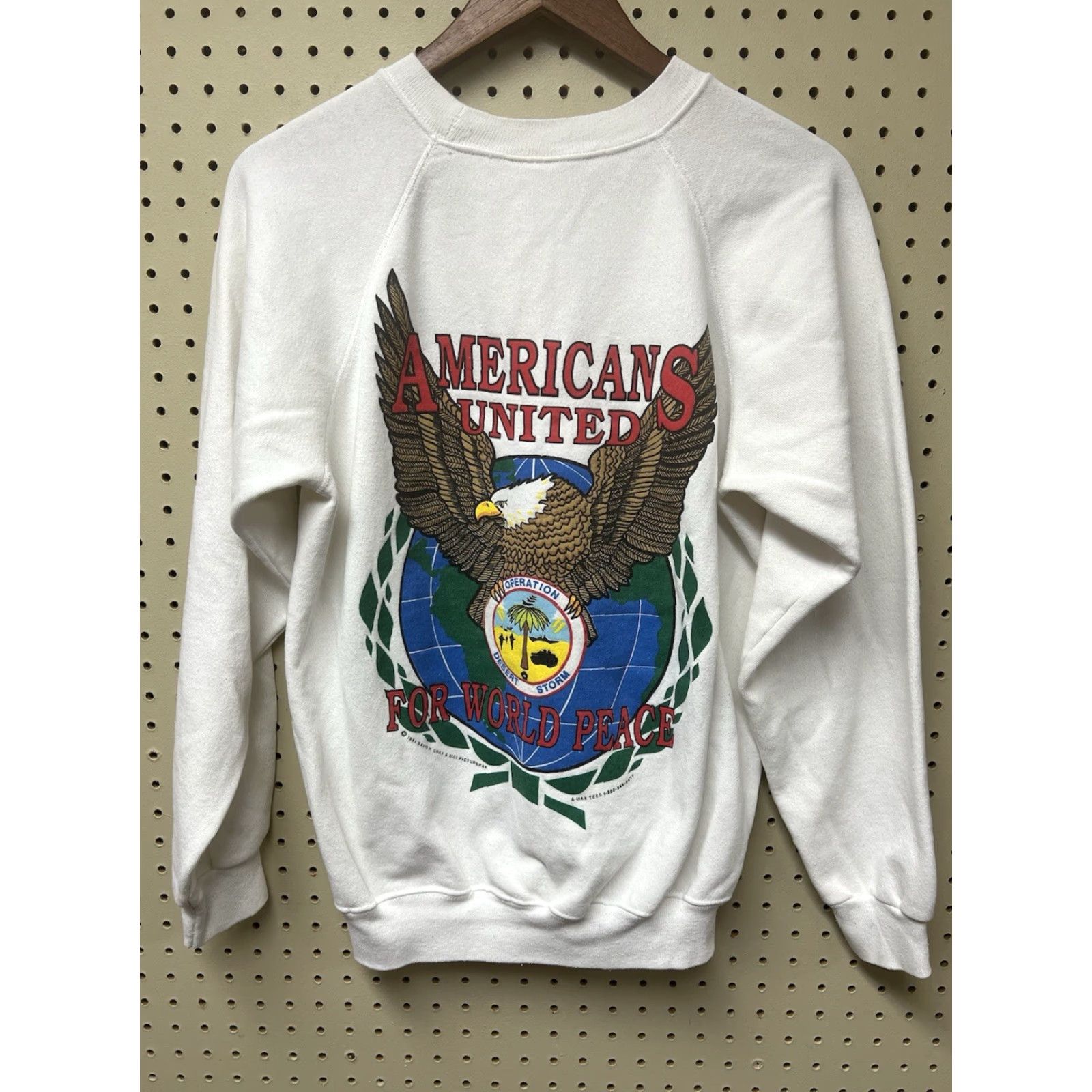 Hanes VINTAGE Hanes Sweatshirt Mens Large White Crewneck Operation Desert Storm 90's Size US L / EU 52-54 / 3 - 2 Thumbnail