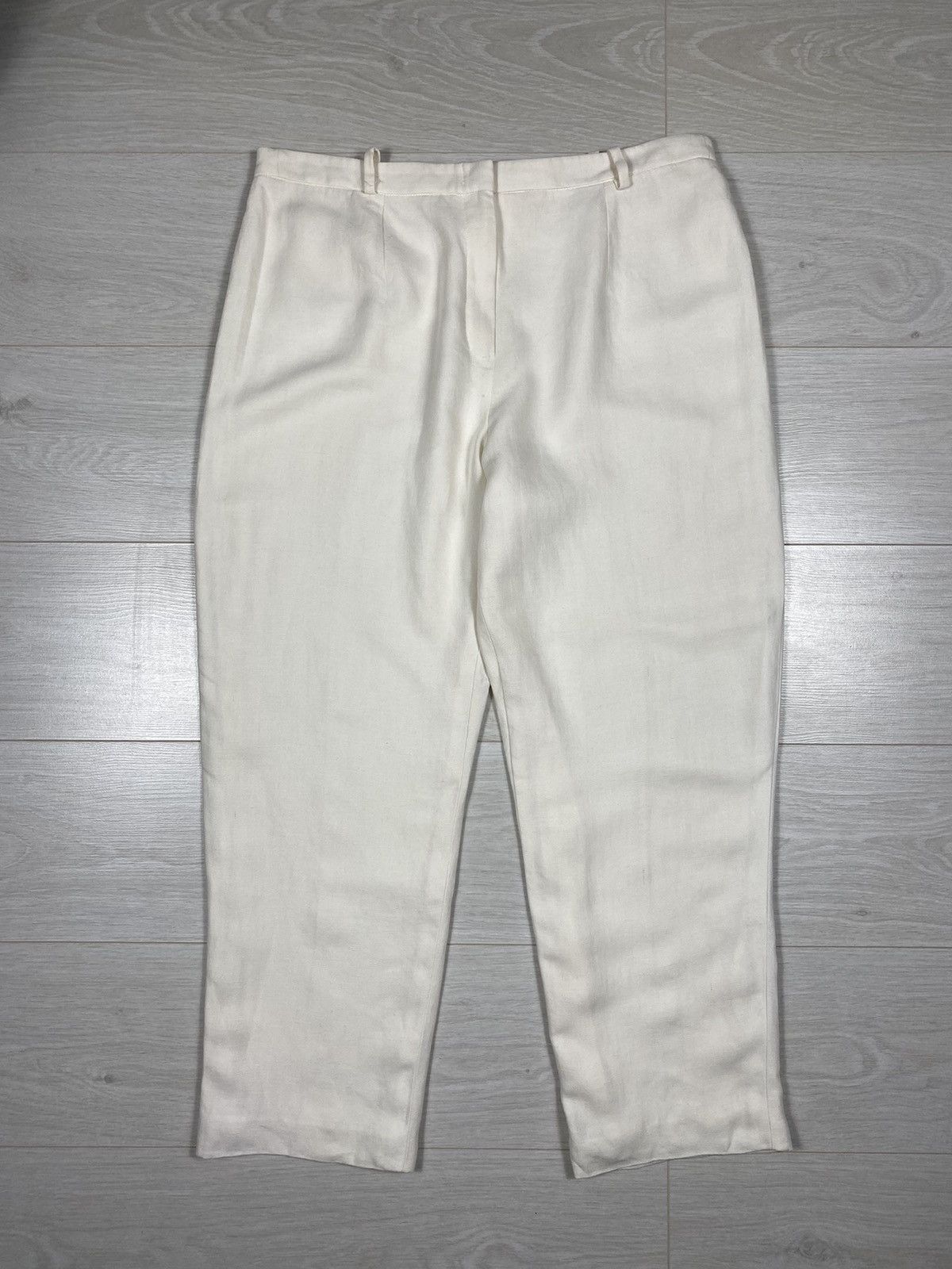 Hermes × Maison Margiela × Vintage Hermes Paris by Margiela Unisex Pants Straight 90s Linen Size US 34 / EU 50 - 4 Thumbnail
