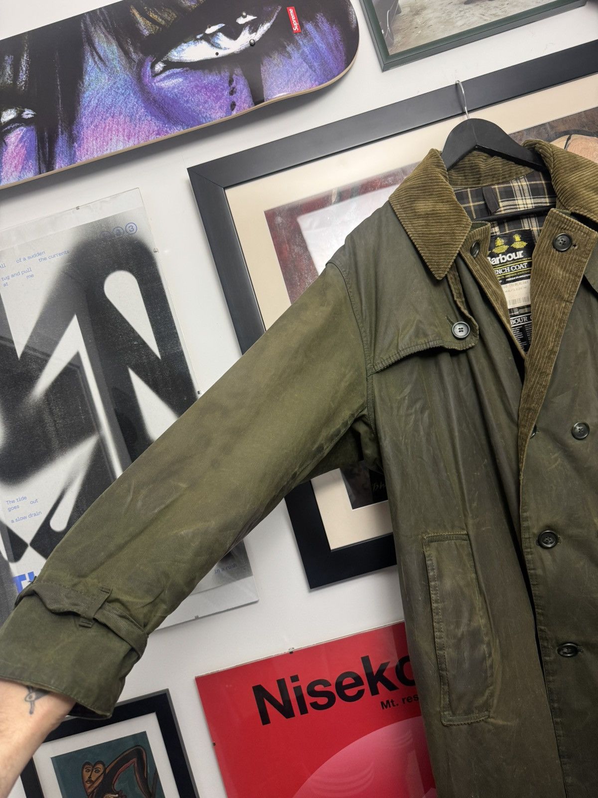 Barbour Vintage Barbour Trench Coat Waxed Jacket Corduroy Rare Hype Size US L / EU 52-54 / 3 - 7 Thumbnail